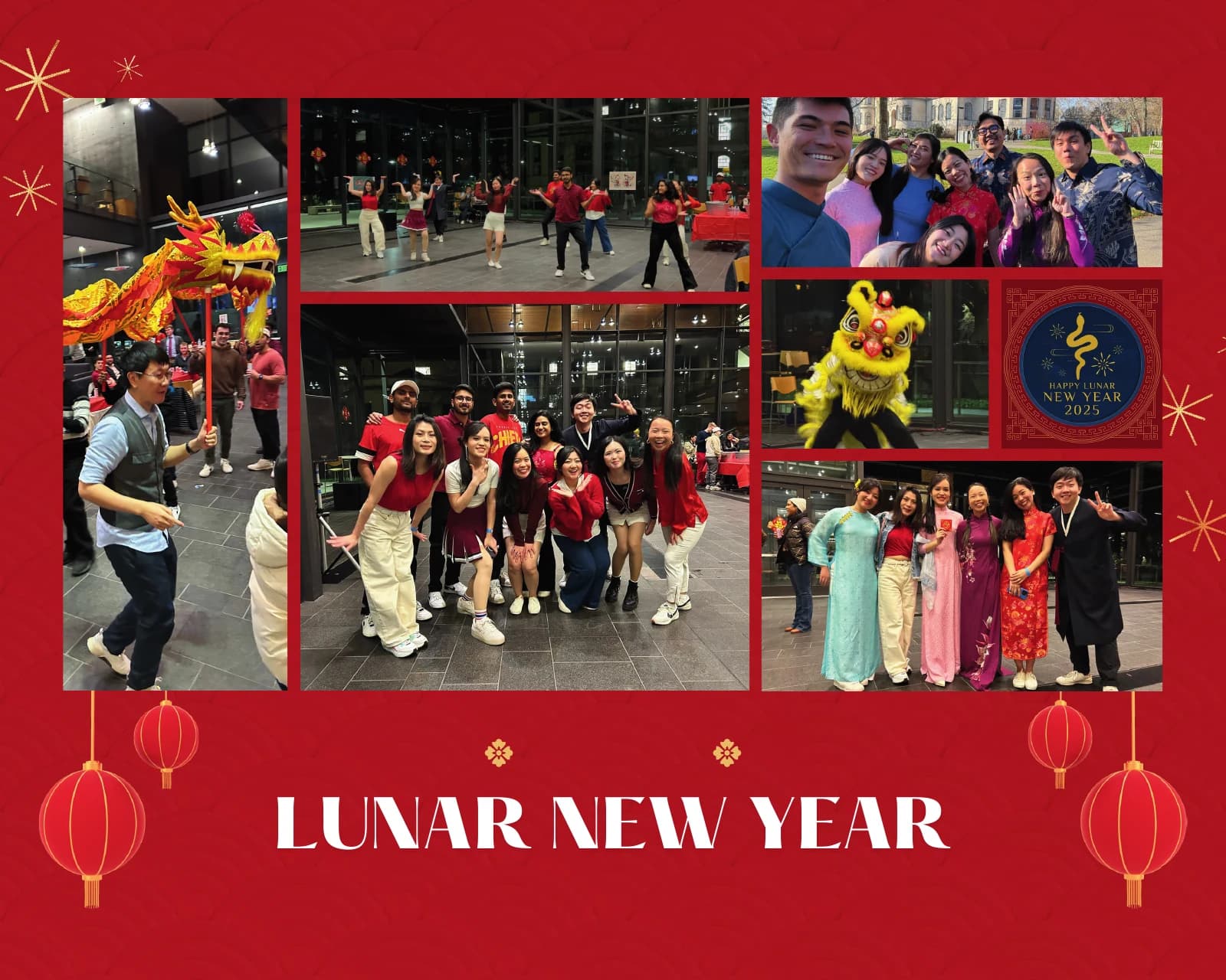 Lunar New Year promotional collage with photographs from the 2025 celebration.