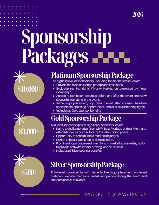 Husky Hackathon sponsorship proposal, page 4